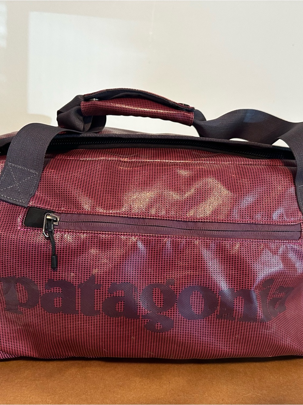 2013 Patagonia Women’s Burgundy Black Hole 60L Duffel Bag - Durable Travel Tote